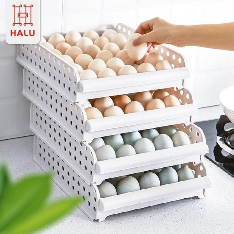 Kotak Telur Box Telur 30 Sekat Egg organizer Rak Tempat Telur Rak Telur Plastik HSB109