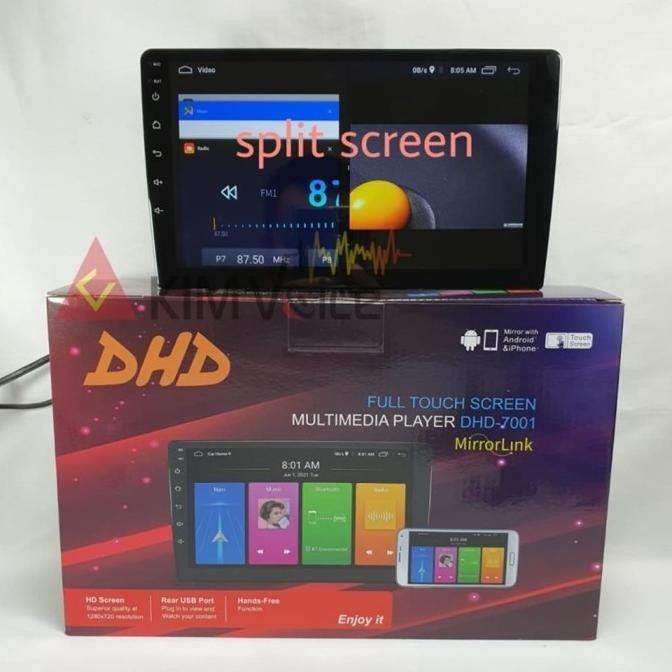 Head Unit Android Dhd 9 Inch 7 Double Din Tape Tv Mobil Gps Youtube  Ready