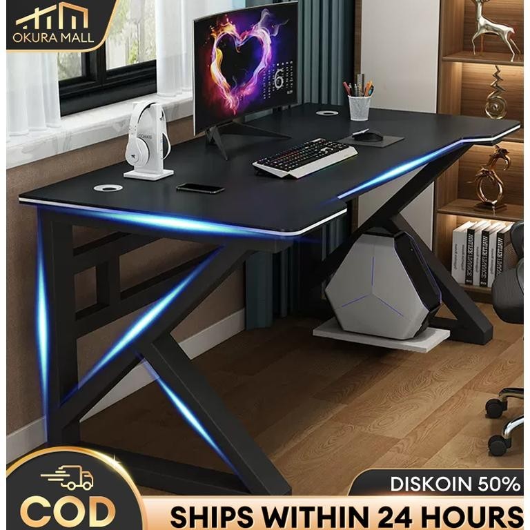 Kayu PadatMeja Komputer Meja Gaming Meja Komputer Minimalis Meja Kerja Meja Kantor Meja Kerja 160CM