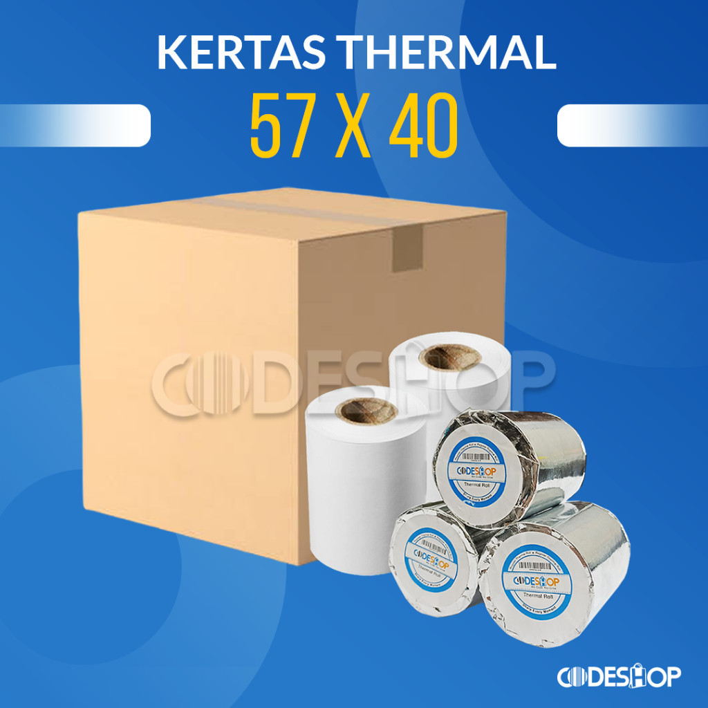 

Kertas Thermal Codeshop 58 x 40 mm Roll Struk Printer Bluetooth - 1 DUS