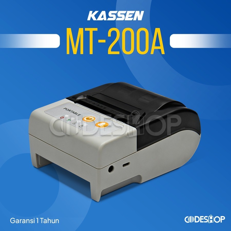 Printer Bluetooth Kassen MT200A Portable Thermal 58mm Auto cutter