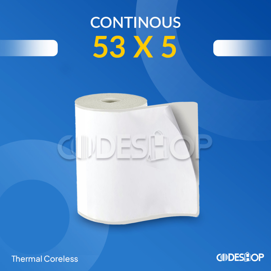 

Label Direct Thermal 53 x 5 m / 53x5m / 53x5 Continuous Coreless