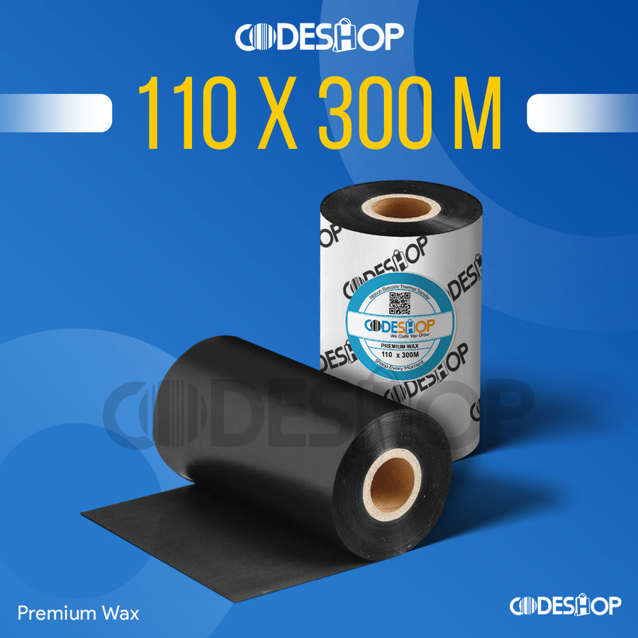 Ribbon Barcode Ukuran 110 x 300 M Premium Wax Codeshop 110x300