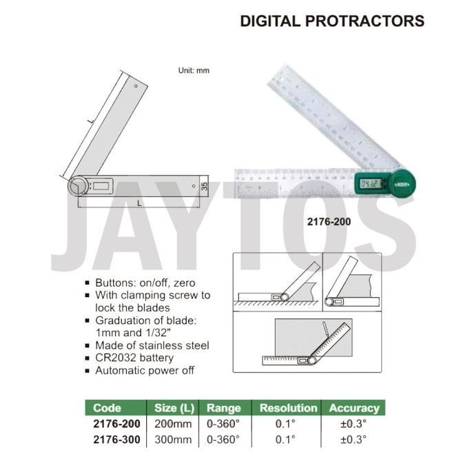 Promo Alat Ukur Sudut - Digital Protractor Insize 2176-200