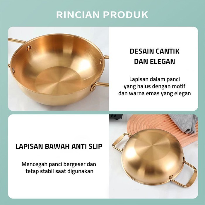 Wajan Masak Korean Noodle Soup Pot Stainless Steel