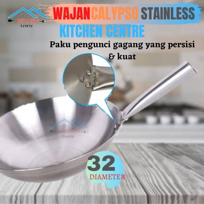 Wajan Stainless Gagang Wajan Penggorengan Wajan Calypso Wajan Kuali