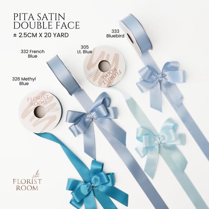 

Pita Satin Double Face 2.5cm x 20yard Blue Series