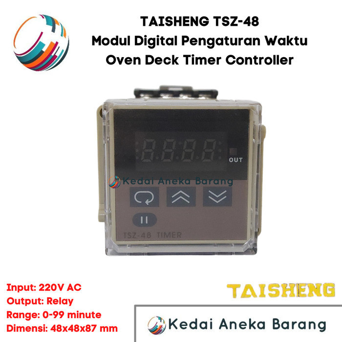 Ready TAISHENG Modul Digital Timer Oven Deck Controller TSZ-48 220V AC Relay