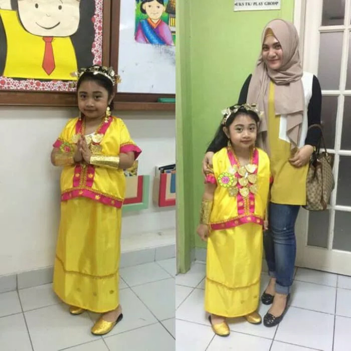 Baju adat sulawesi // baju bodo anak2 set komplit