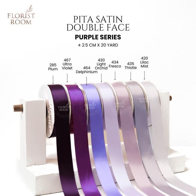 

Pita Satin Double Face 2.5cm x 20yard Purple Series