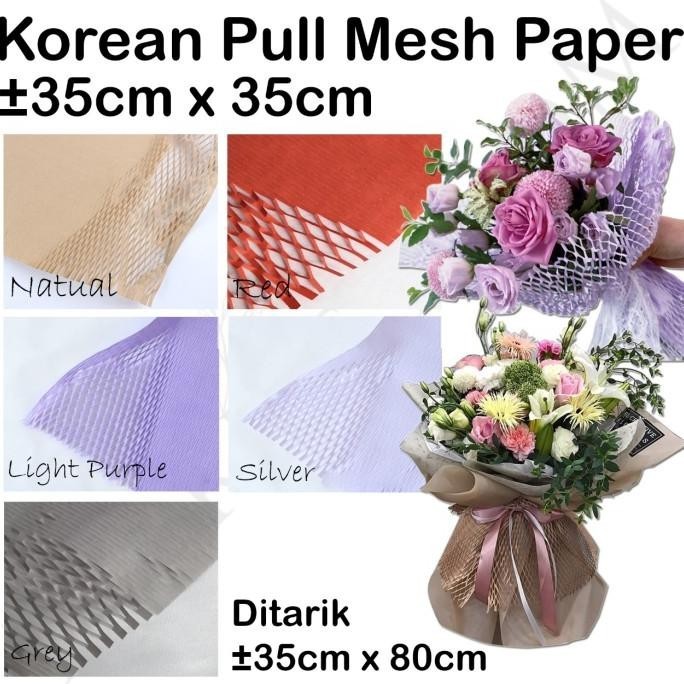 

Korean Pull Mesh Paper 20 lembar - Kertas Korea - Flower Wrapping