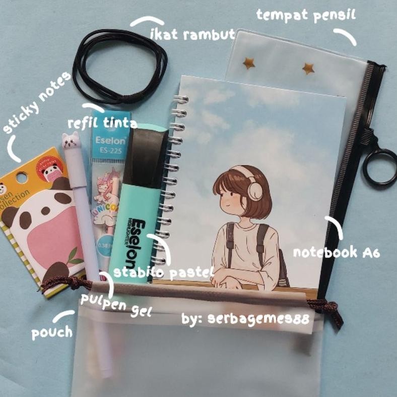 

rt-4 serbagemes88 - PAKET ALAT TULIS 8IN1 / STATIONERY SET FANCY / ALAT TULIS SET Berkualitas