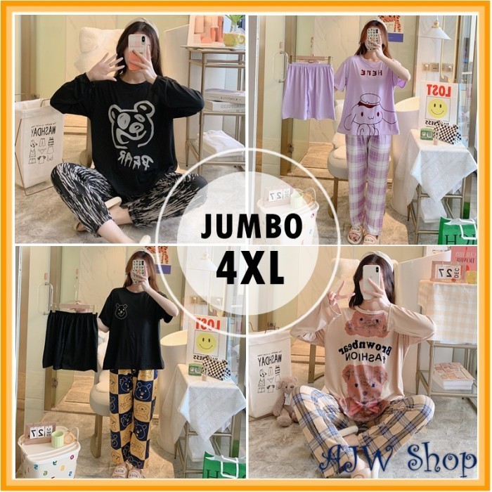 JY2 Ajwpedia Piyama Jumbo Wanita Dewasa 4Xl Baju Tidur Big Size Ld 120 A14