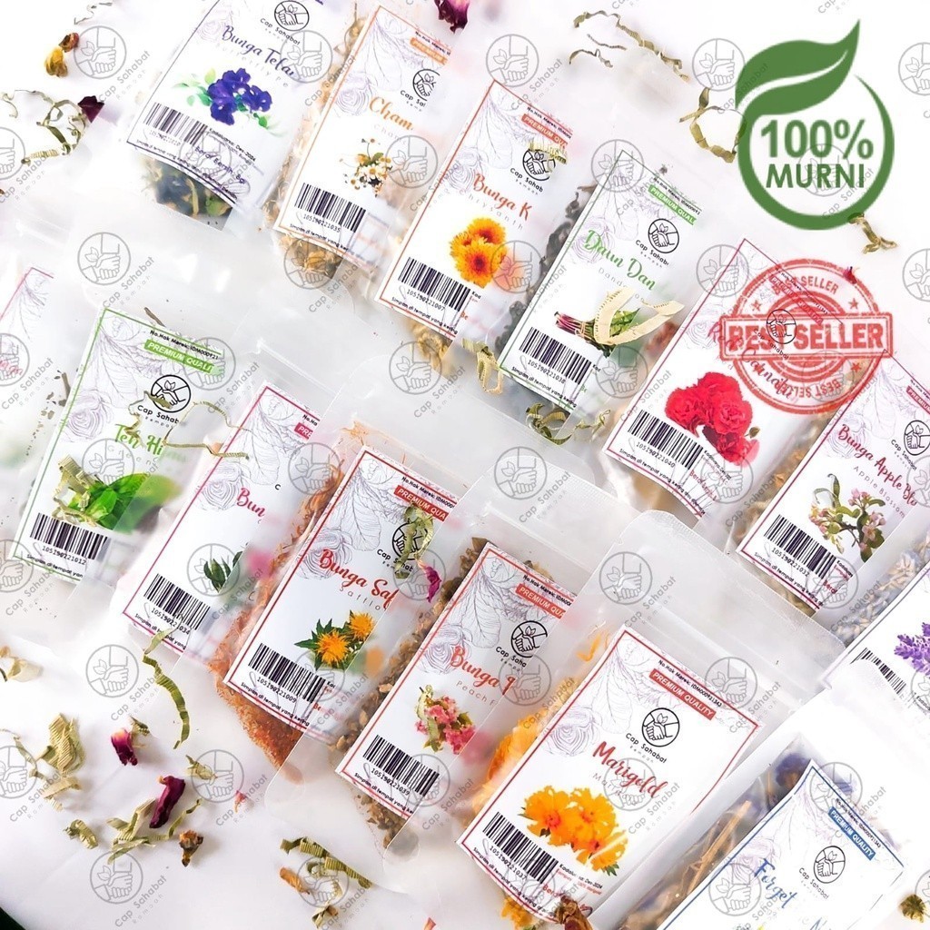 

Tea Series Premium All Variant in Pouch / Tisane / Artisan Tea / Flower Tea / Teh Bunga / Tea Blend Cap Sahabat