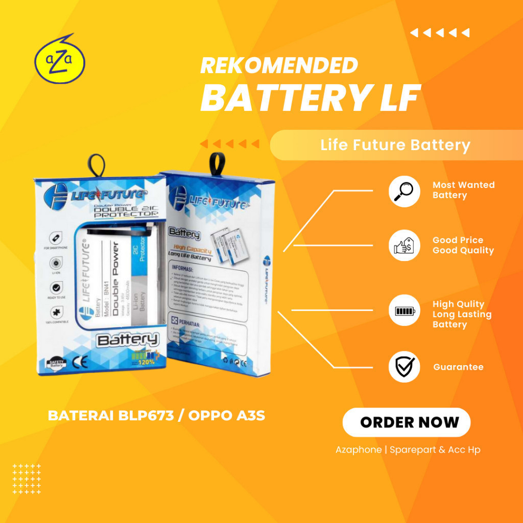 BATERAI OPPO A3S / A5S / A7 / A31 2020 / A12 / C1 / Baterai BLP673 Life Future LF Life Future BP Bra