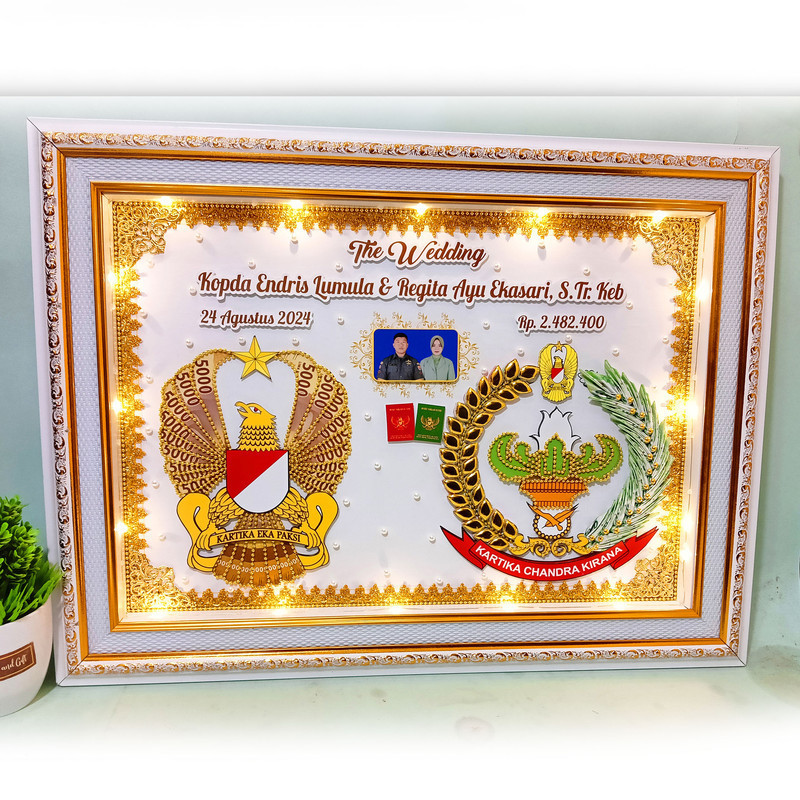 mahar pernikahan mewah logo tni polisi abdi negara TNI AD AU AL