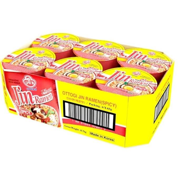 

Ottogi Jin Ramen Spicy Cup 1pak(isi665gram) TAC