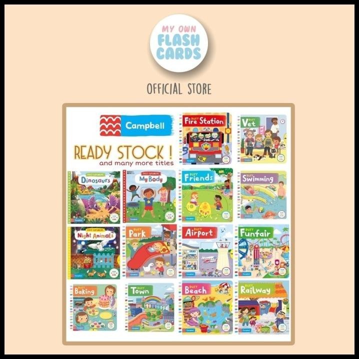 

(Part 1) Campbell Busy Book Push Pull Slide Imported English Buku Anak