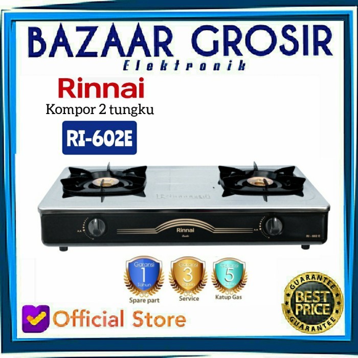 RINNAI KOMPOR GAS 2 TUNGKU RI 602 E RI602E KOMPOR RINNAI RI 602E