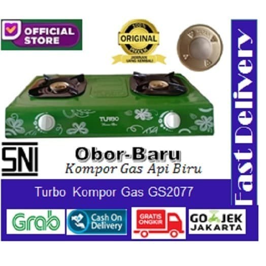 TURBO KOMPOR GAS 2 TUNGKU GS2077 HIJAU