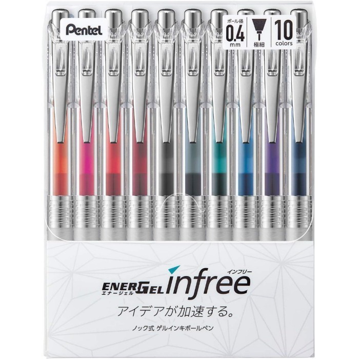 

Sale Pentel Energel Infree 0.4 0.5 0.7 Mm Gel Pen 10 Color Set