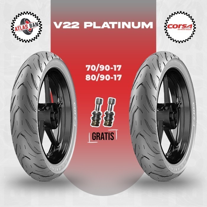 Paket Ban Tubles Motor Bebek CORSA V22 70/90 - 80/90 Ring 17