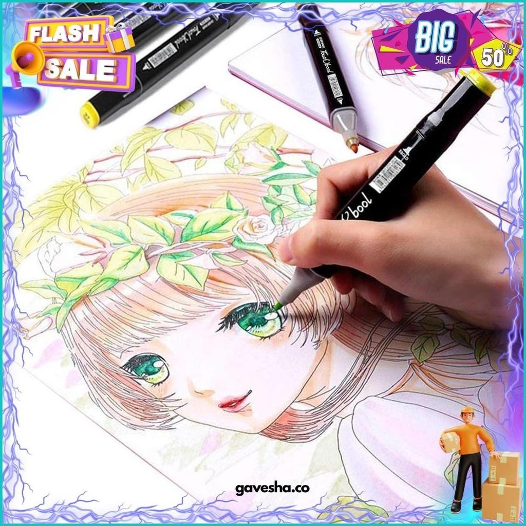 

(Dyi) Harga-MinimumCod Touch 120/80/60/36/12 Warna Sketsa Spidol Umum General Marker Set Animation Markers