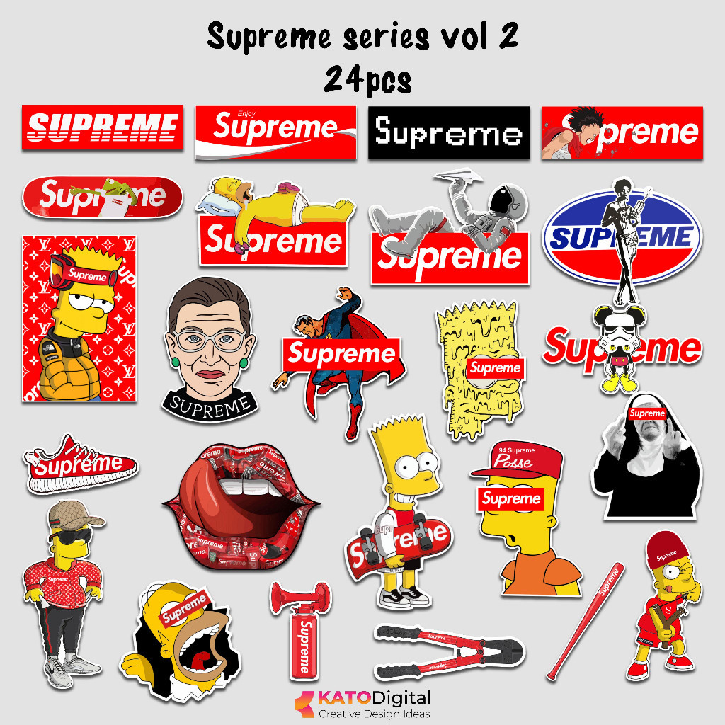 Stiker Hypebeast Supreme Motor Vinyl Anti Air Sticker Aesthetic Laptop Waterproof Diy Hp Helm Mobil