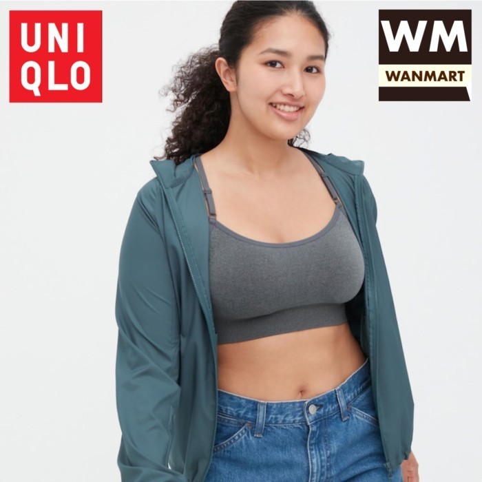 UNIQLO Women Wireless BRA Active Sport Tanpa Kawat Wanita Gray