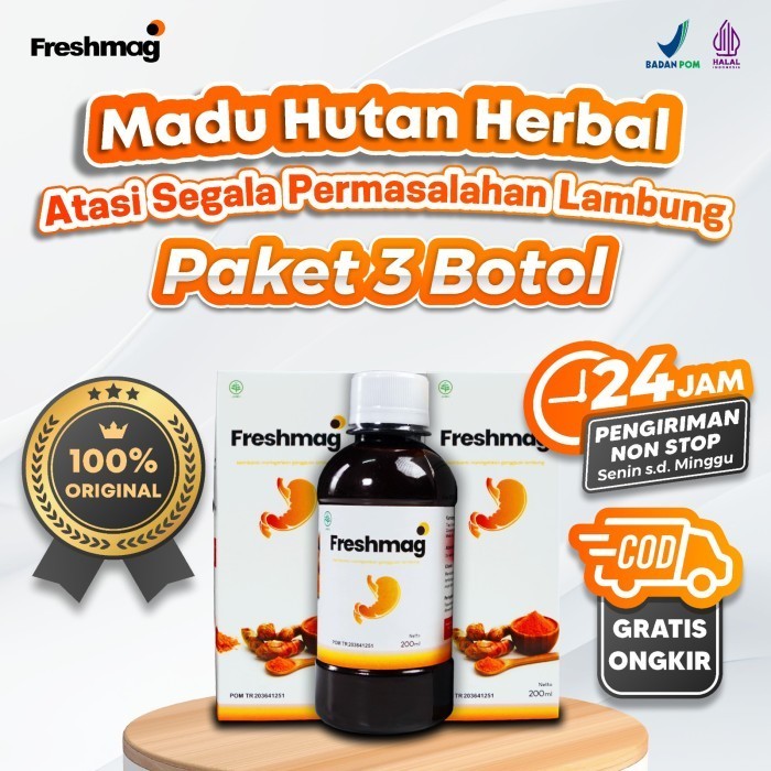 

Paket 3 Box Freshmag - Madu Hutan Herbal untuk Lambung