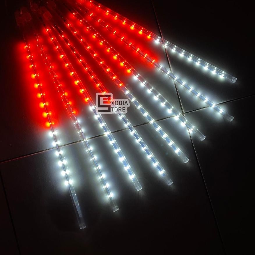 Eco Lampu Meteor Led Merah Putih 17 Agustusan 3 Meter 8 Batang 10 Batang 50 Cm Lampu Hias Pohon Rain