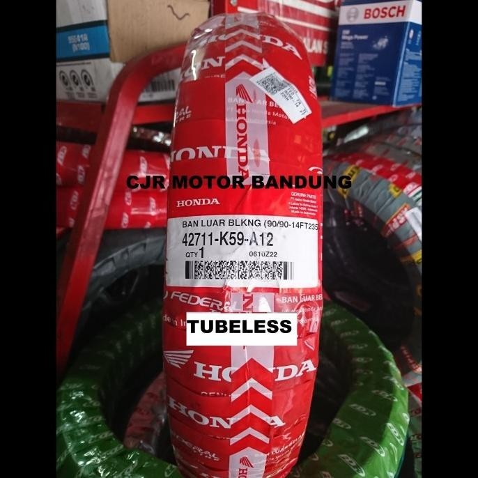 Ban TUBLES FEDERAL HONDA AHM 90/90 ring 14 Ban BELAKANG Motor BEAT