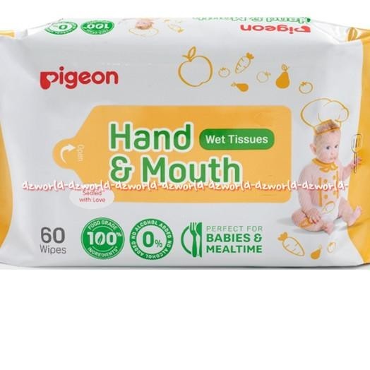 Pigeon Hand Mouth Wet Tissue Food Grade 60Wipes Tisu Basah Bayi Pigeon