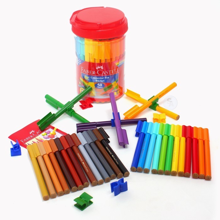 

Faber Castell Spidol Warna Connector Pen Bucket 50 Warna [ SET ]