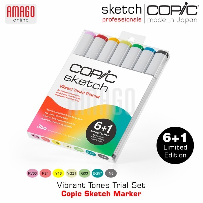 

COPIC SKETCH VIBRANT TONES TRIAL SET - 7 PCS - CSM/VIBRANT