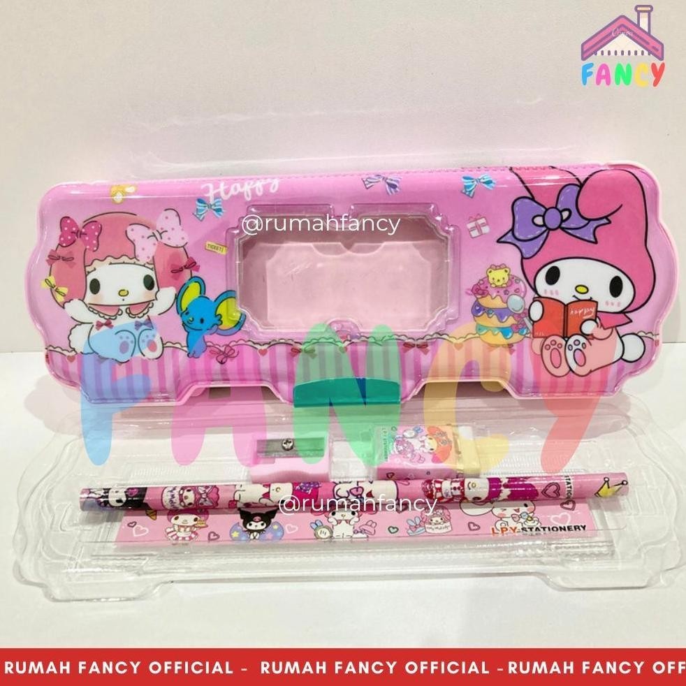 

[FREE BUBBLEWRAP] TEMPAT KOTAK PENSIL MAGNET GLITTER LPY 66-57 Motif My Melody / Cinamoroll / Kuromi Ungu FLASH SALE