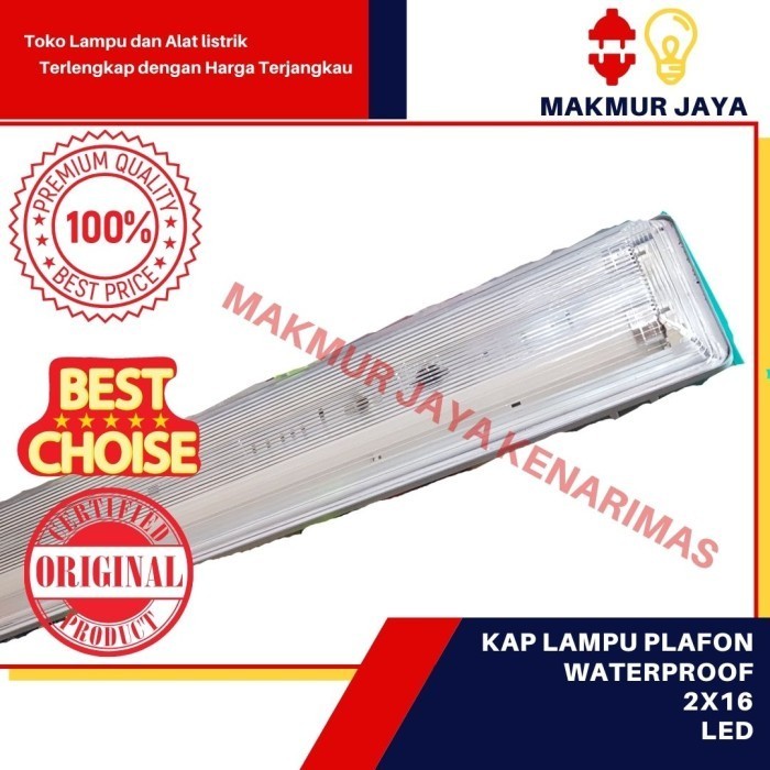 Kap Lampu Waterproof 2X36 Lampu Led Philips Tl 2 X 36 Led 120Cm Gratis Ongkir