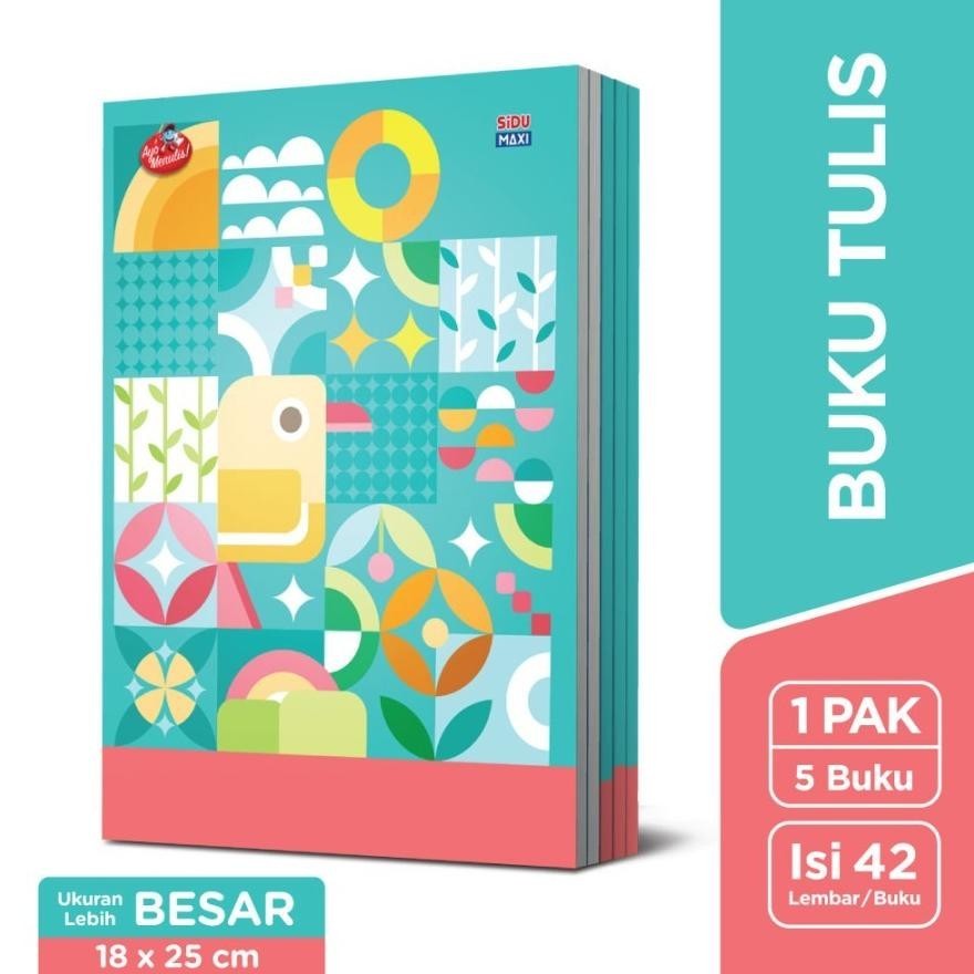 

Buku Tulis SIDU 42 Lembar Maxi - 1 Pak / 5 Buku BISA COD