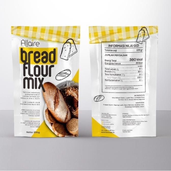 

Tepung Rendah Kerbohidrat 500gr ALLAIRE Bread Flour untuk Keto