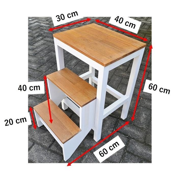 Tangga / Kursi Lipat / Tangga kursi lipat serbaguna / Tangga Kursi Full Kayu Solid