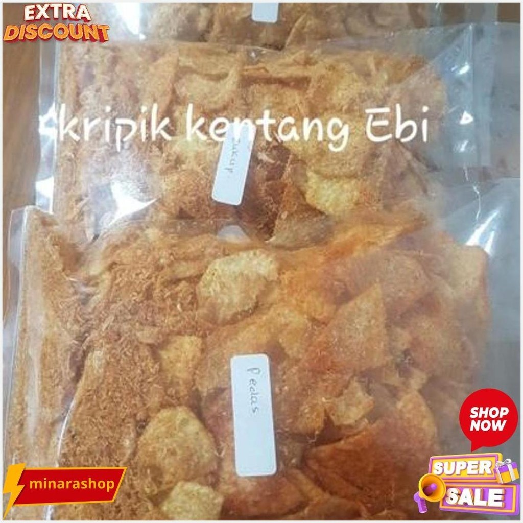 

Keripik Kentang Ebi Dengan Rasa Asin Gurih Dan Pedas Isi 200Gr Cod