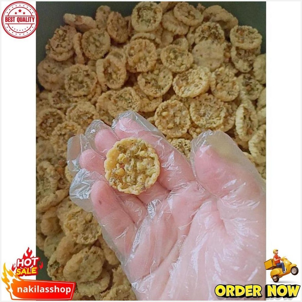 

Pawon Mamy - Rempeyek Koin Bulat Mini Toples (Large 1500Ml) | Peyek Mini Kacang Bisa Cod