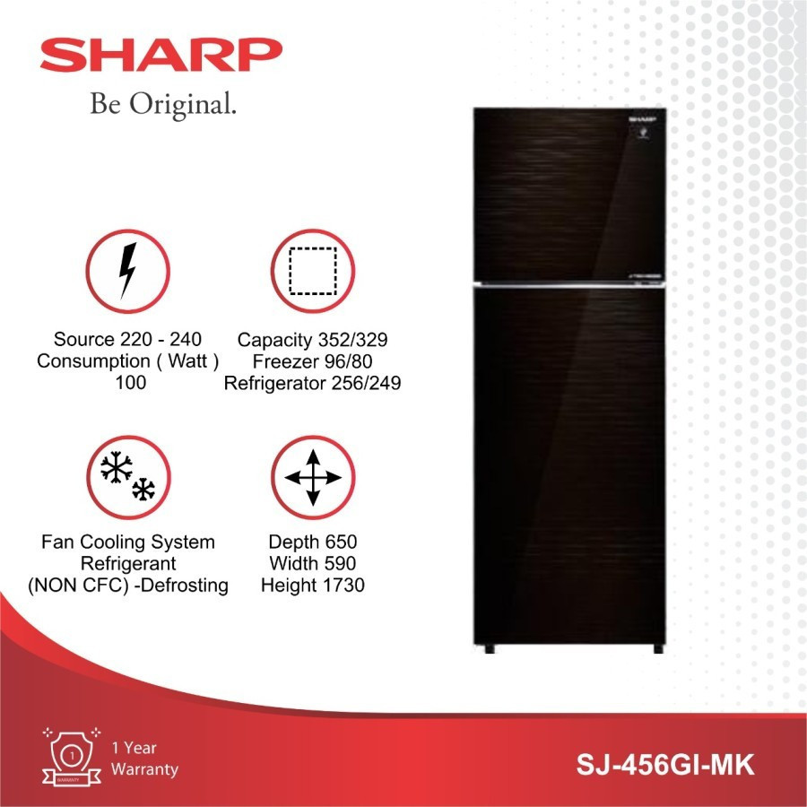 Sharp Kulkas 2 Pintu SJ-456GI-MK / SJ 456 GIMK / SJ456GI