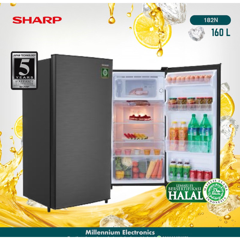 LEMARI ES 1 PINTU SHARP SJ 182N HS KULKAS SHARP SJ-182NHS