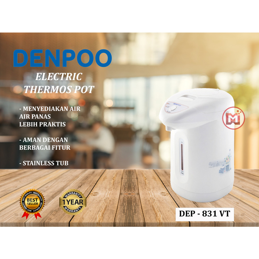 Termos Listrik Denpoo DEP-831 VT 3 Liter Stainless Steel SS304