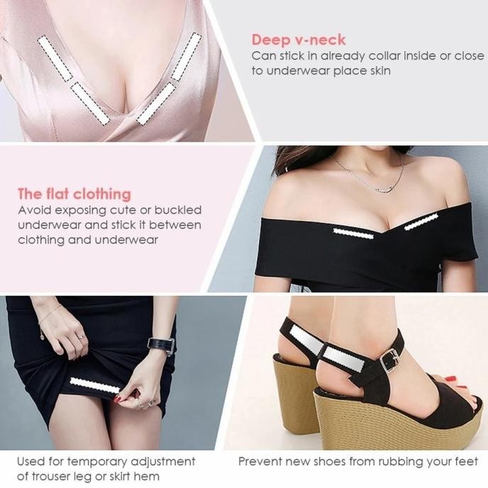 

READY STOCK FASHION SAFETY TAPE 36PCS SELOTIP BAJU DRESS TANKTOP DOUBLE TIP !!!!!