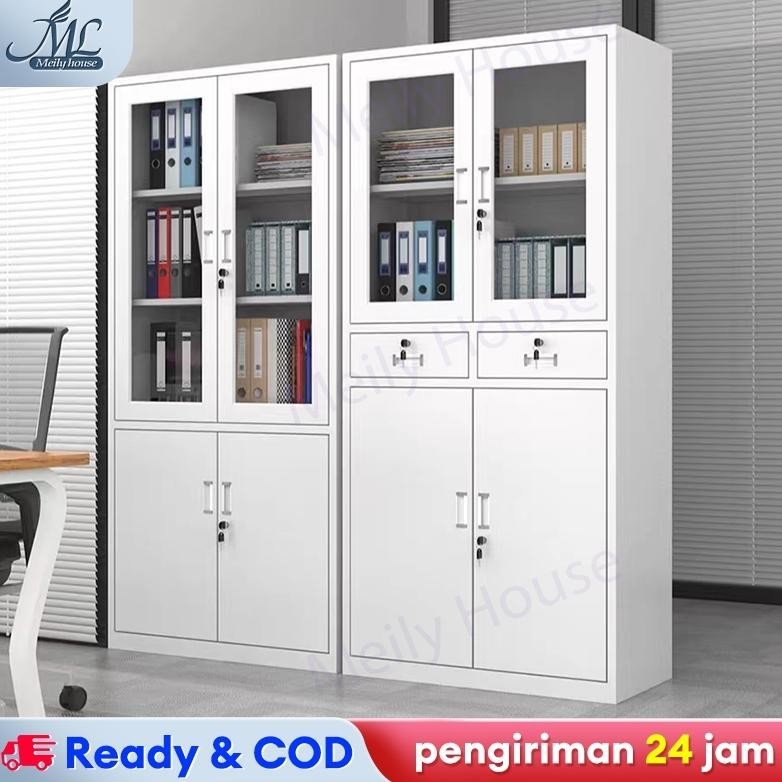 Lemari Arsip Besi 4 Pintu Sliding Kaca Lemari Arsip Kantor Sekolah Lemari Arsip Kabinet Lemari Arsip