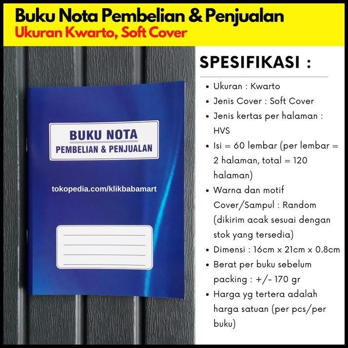 

GRATIS ONGKIR BUKU NOTA PEMBELIAN & PENJUALAN UKURAN KWARTO SOFT COVER !!