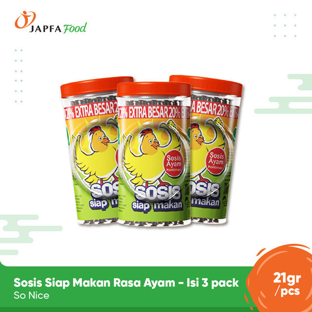 

So Nice Sosis Siap Makan Rasa Ayam 24 Pcs x 21 gr - Isi 3 pack