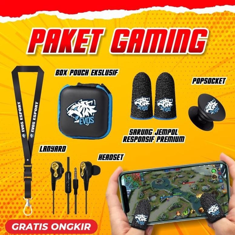 Gratis Ongkir Paket Gaming Headset Tali Lanyar Pop Socket - Sarung Gaming Jempol Jari Game Ff Pubg A